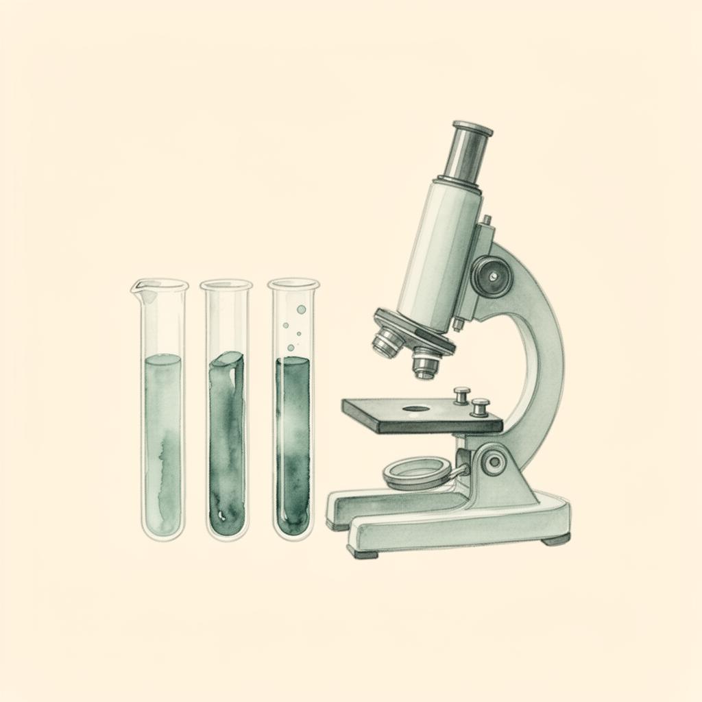 Abstract watercolor illustration of laboratory equipment